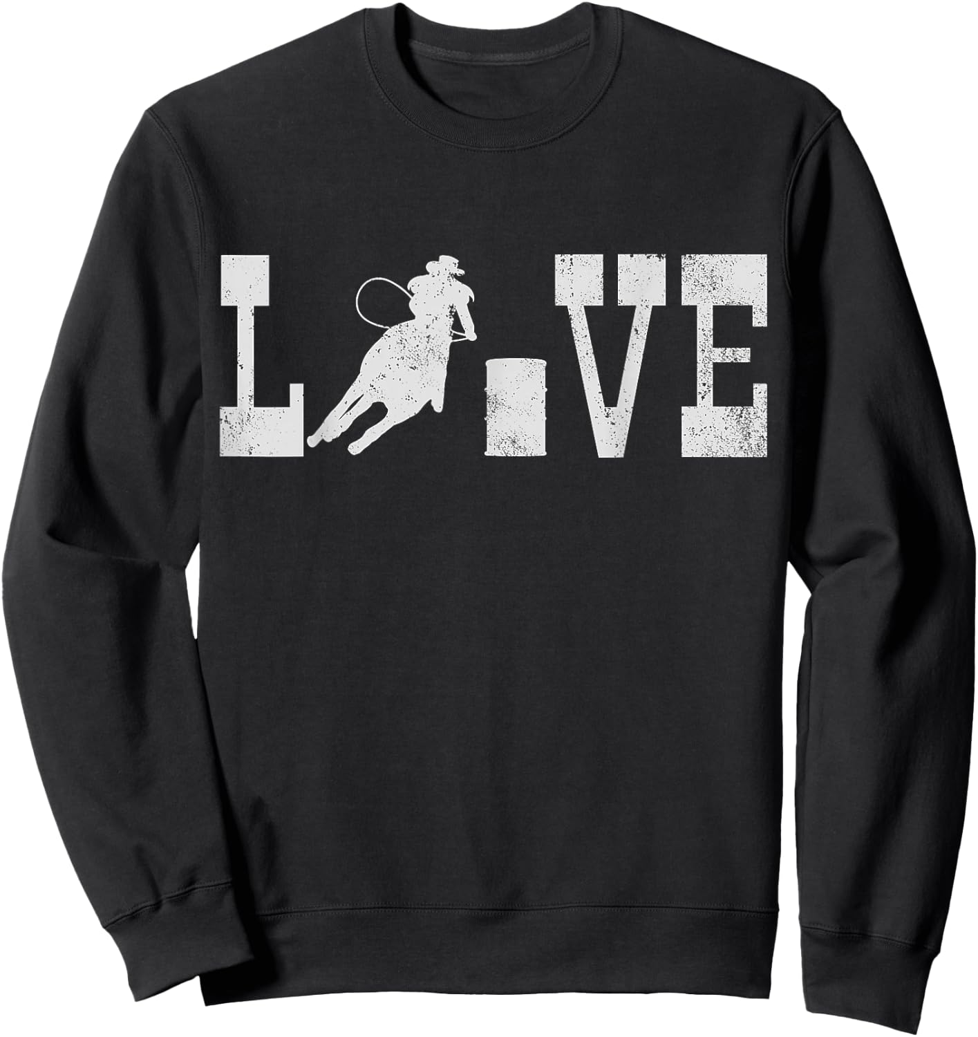 Barrel Racing Love Vintage Gift Sweatshirt - Sweatshirt | Black