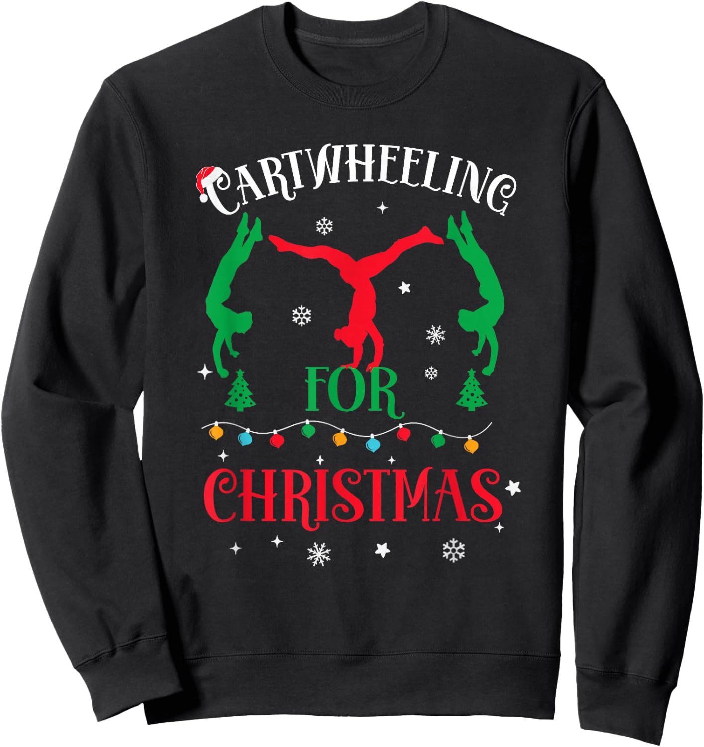 Gymnast Cartwheel For Christmas 2025 Gymnastic Tumbling Girl Sweatshirt - Sweatshirt | Black
