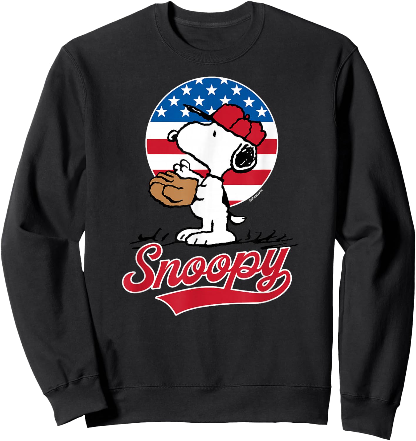 Peanuts - Snoopy Americana Baseball Sweatshirt - Sweatshirt | Black