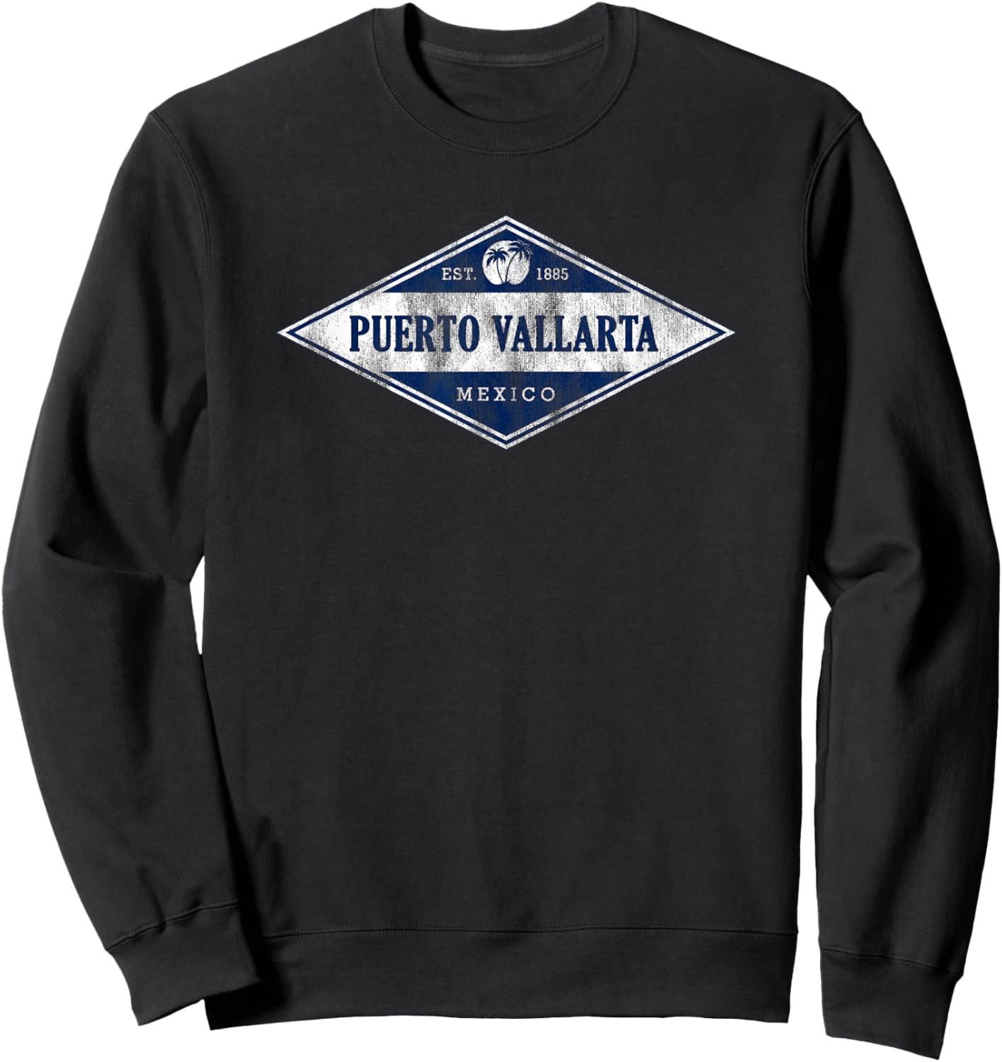 Puerto Vallarta Mexico Retro Badge Souvenir Sweatshirt - Sweatshirt | Black