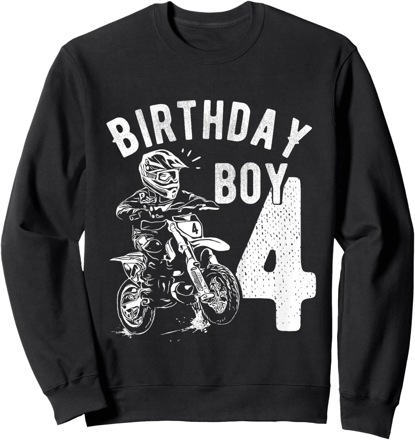 Kids 4 years old kid - Birthday boy - Dirt bike - Motorcycle Sweatshirt - Sweatshirt | Black