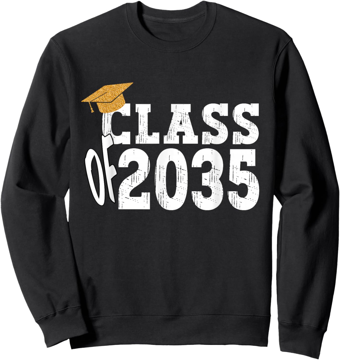 Class of 2035 Grow With Me Boy Girl First Day of Graduation Sweatshirt - Sweatshirt | Black
