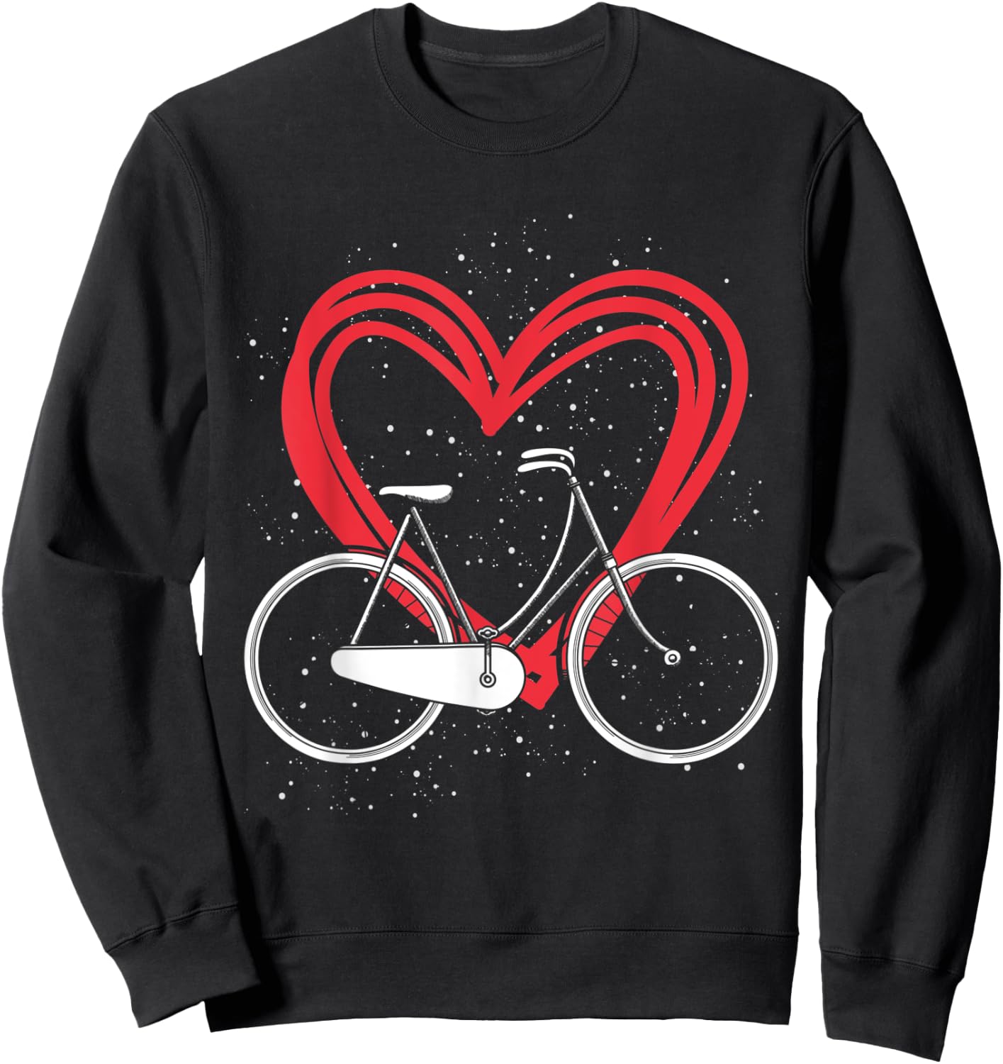 Heart Love Bicycle Sweatshirt - Sweatshirt | Black