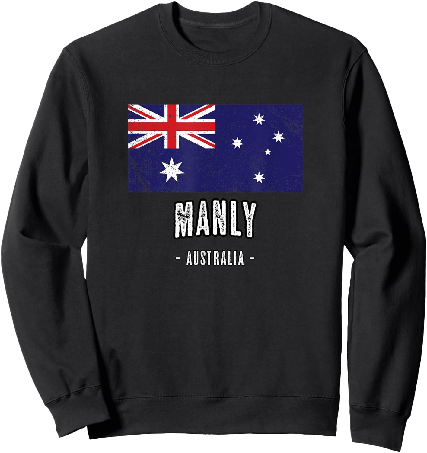 Manly, Australia | Aussie City Merch - Australian Flag Sweatshirt - Sweatshirt | Black