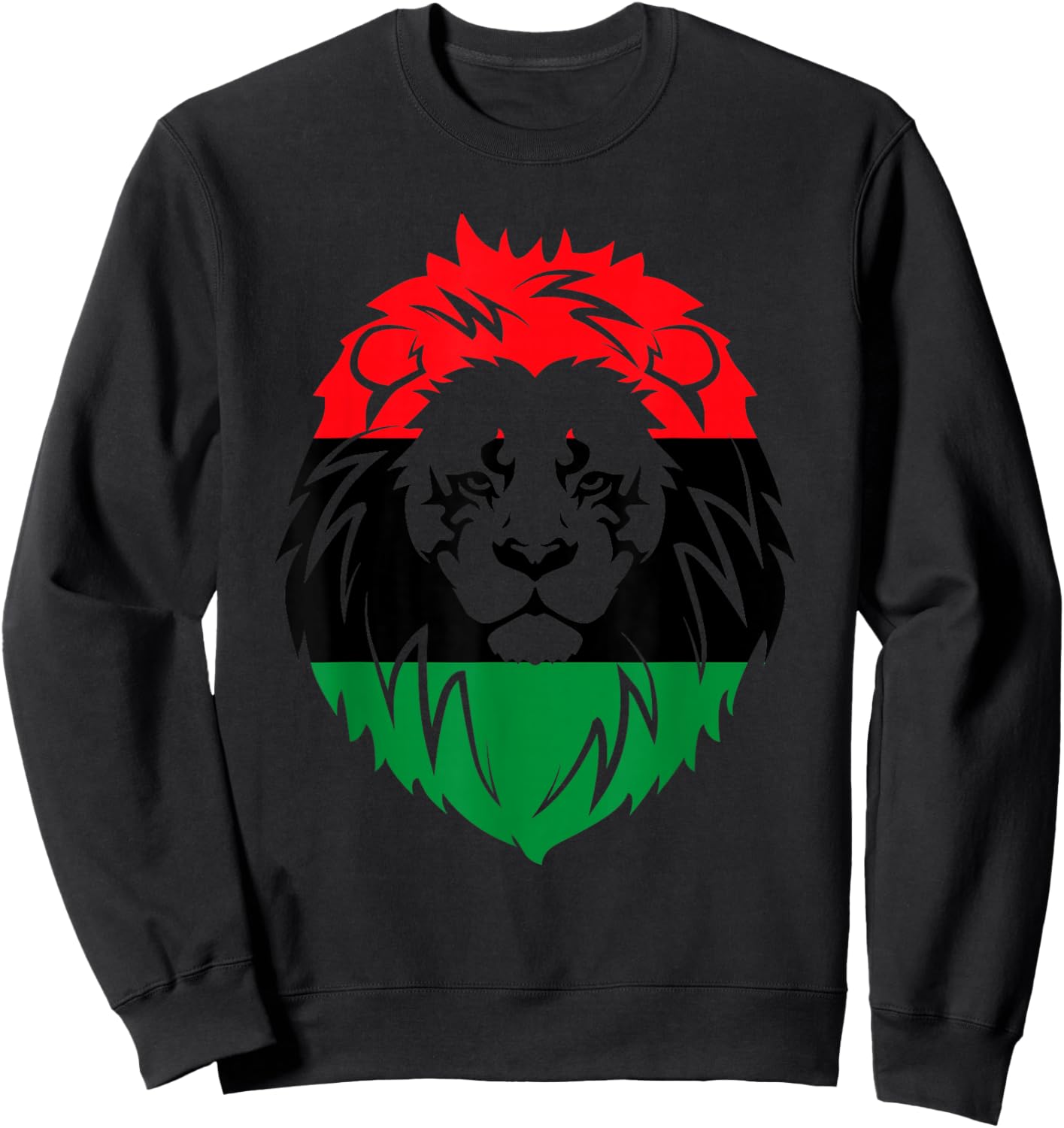 Pan African Flag - Lion Face Africa Unia Flag Sweatshirt - Sweatshirt | Black