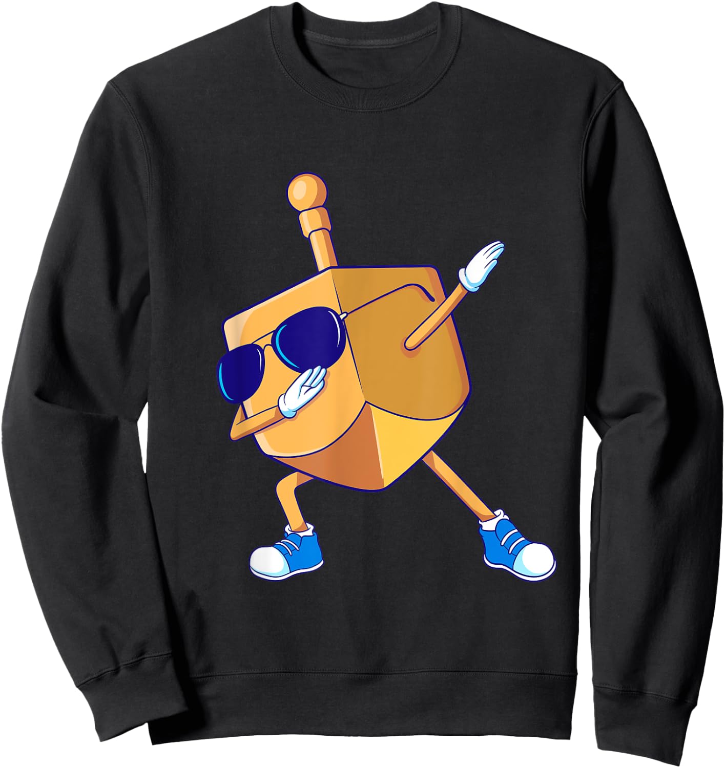 Dabbing Dreidel Hanukkah Dancing Chanukah Kids Girls Boys Sweatshirt - Sweatshirt | Black