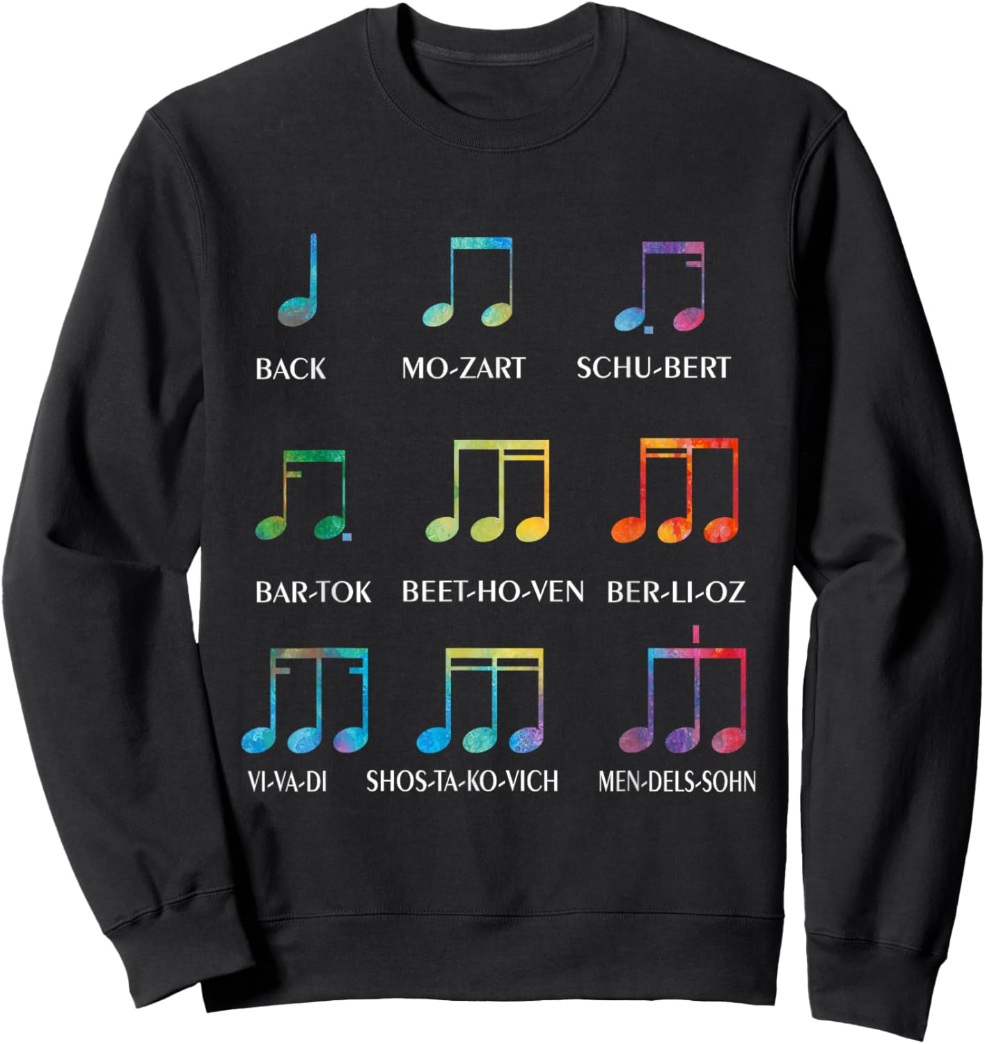 Classic Composers Classical Music Musical Notes Sweatshirt - Sweatshirt | Black