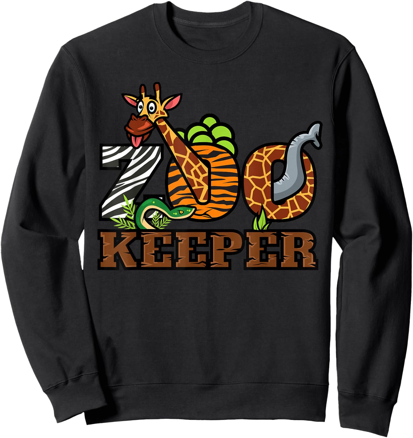 Zoo Keeper Funny Jungle Safari Animal Lover Gift Men Women Sweatshirt - Sweatshirt | Black