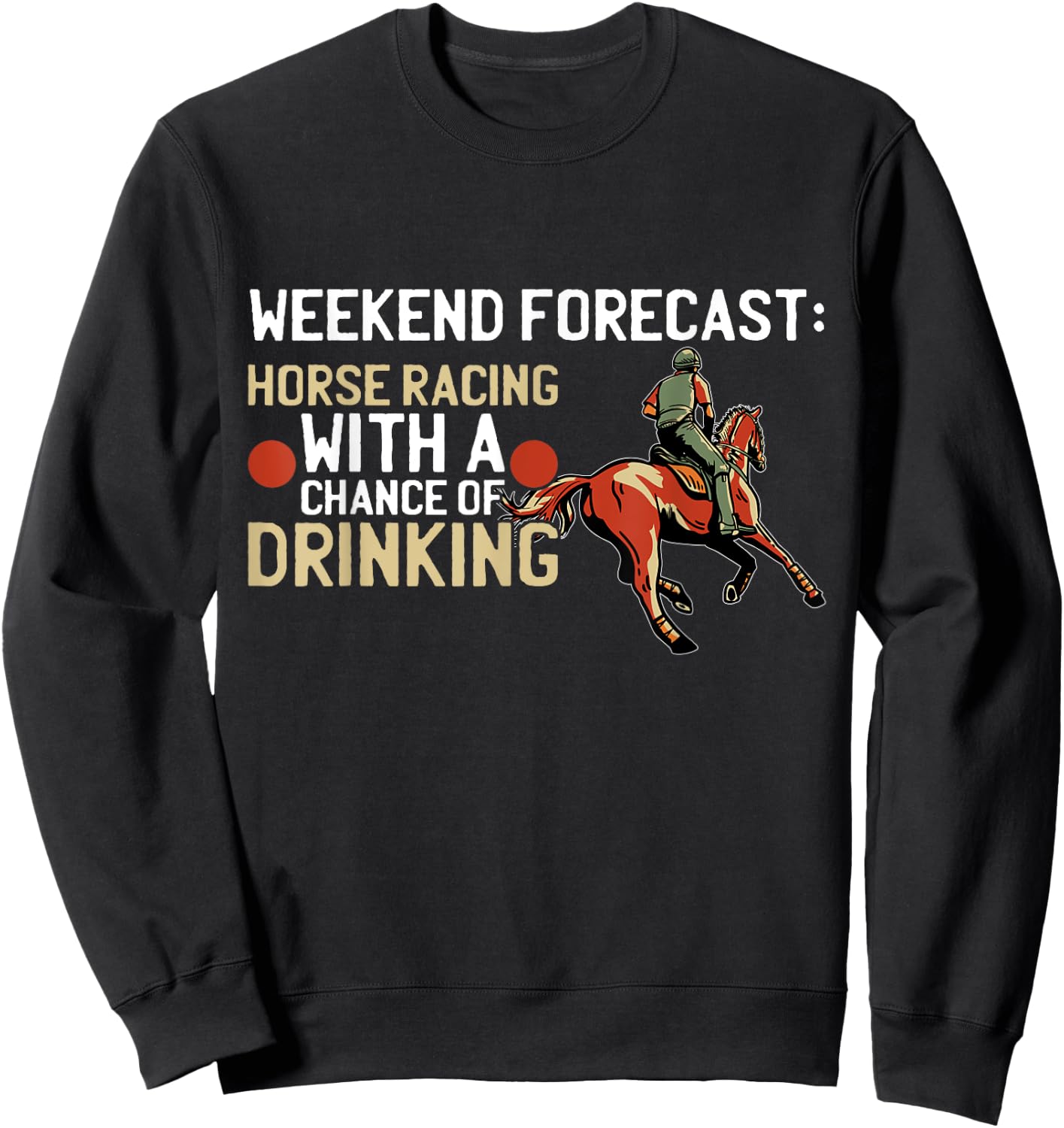 Retro Jockey Gambling Vintage For Dad's Men's Black Horse Racing Sweatshirt - Sweatshirt | Black