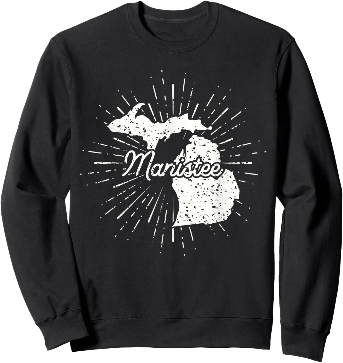 Manistee Michigan MI Sweatshirt - Sweatshirt | Black