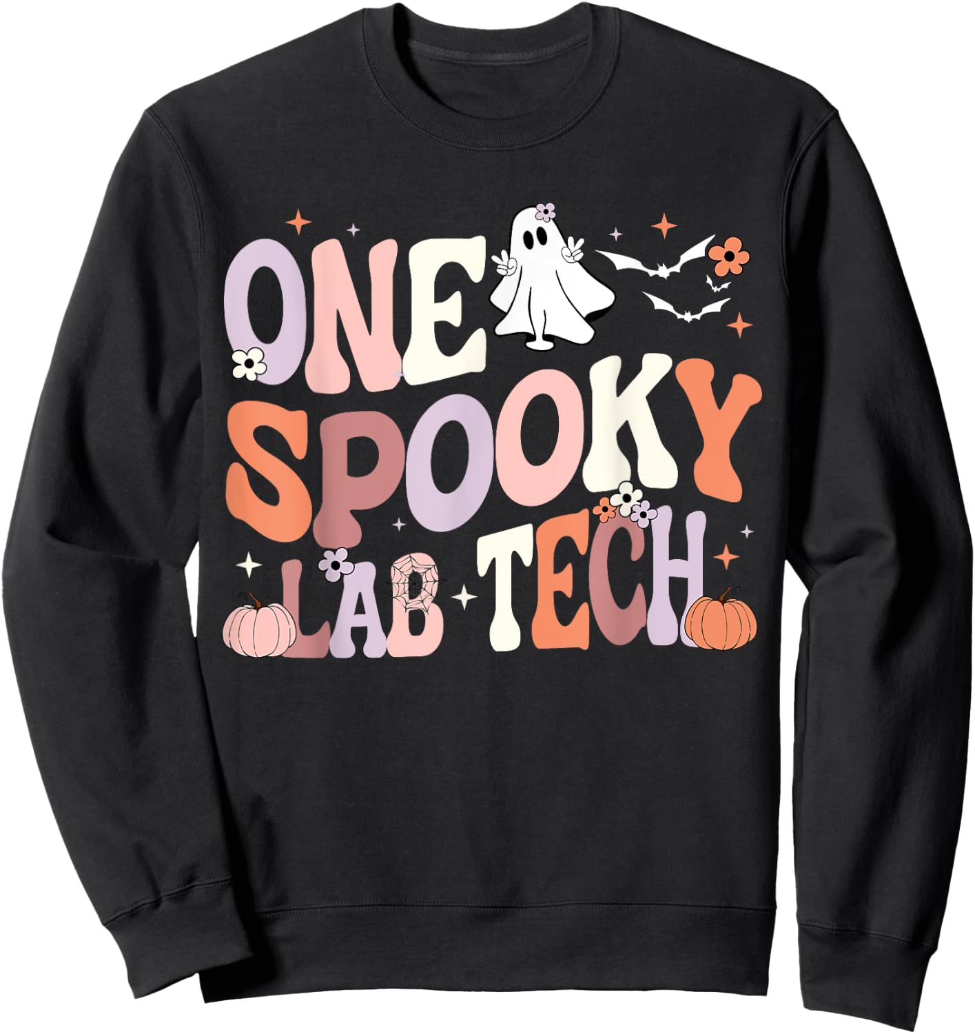 Cute One Spooky Lab Tech Laboratory Technician Halloween Sweatshirt - Sweatshirt | Black