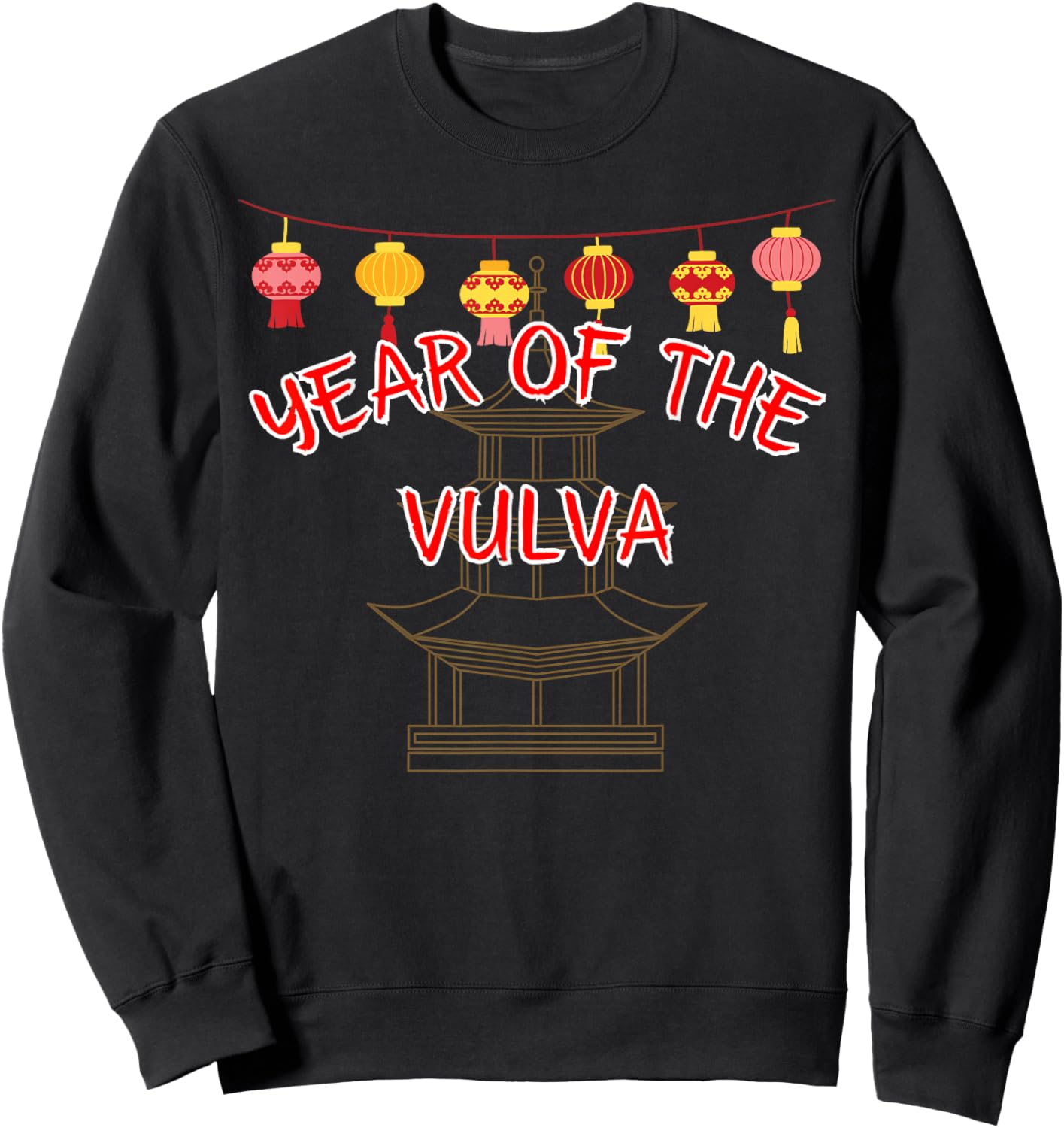 Year of the Vulva - Sexy Chinese New Year Gifts Sweatshirt - Sweatshirt | Black