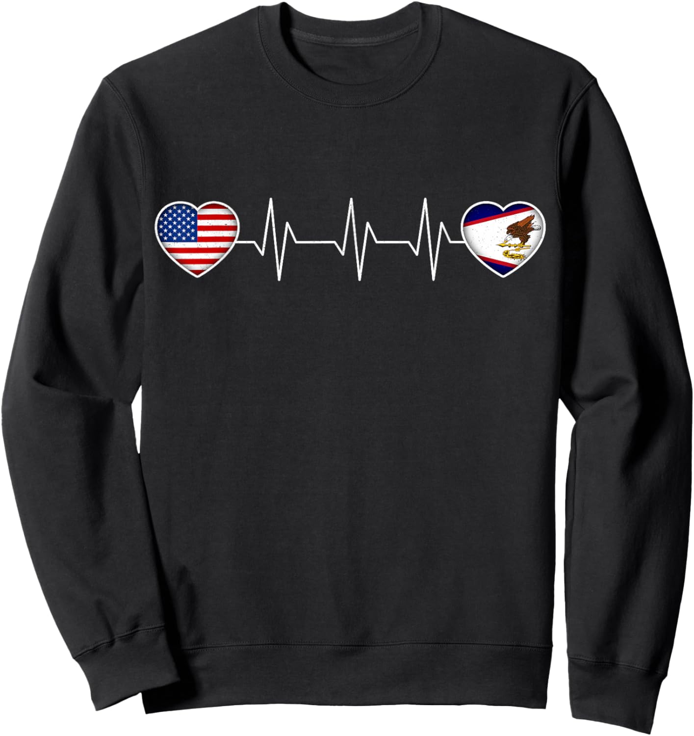 American Samoa & USA Sweatshirt - Sweatshirt | Black