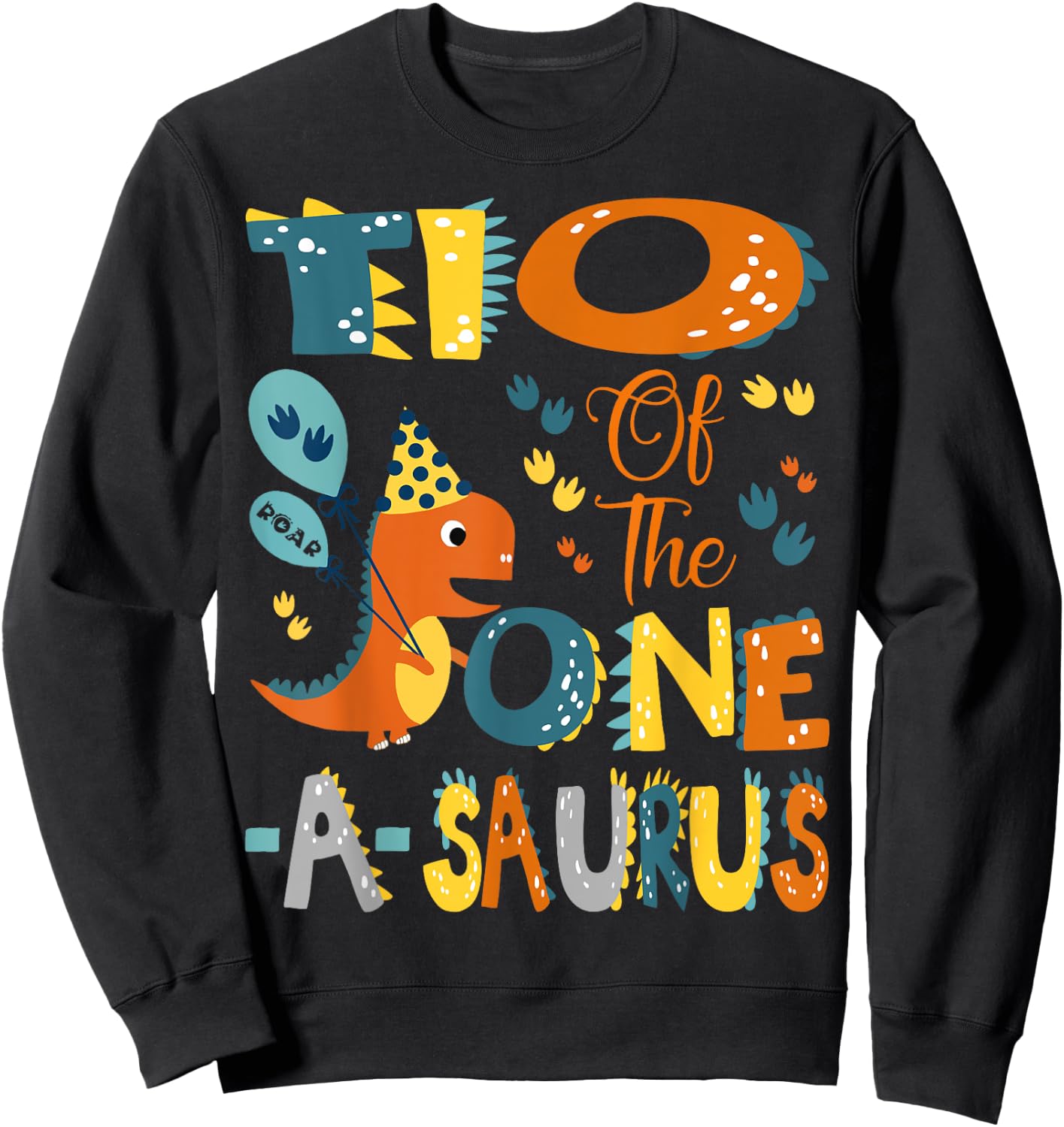 Tio Of The One-A-Saurus 1St Birthday Dinosaur Party Sweatshirt - Sweatshirt | Black