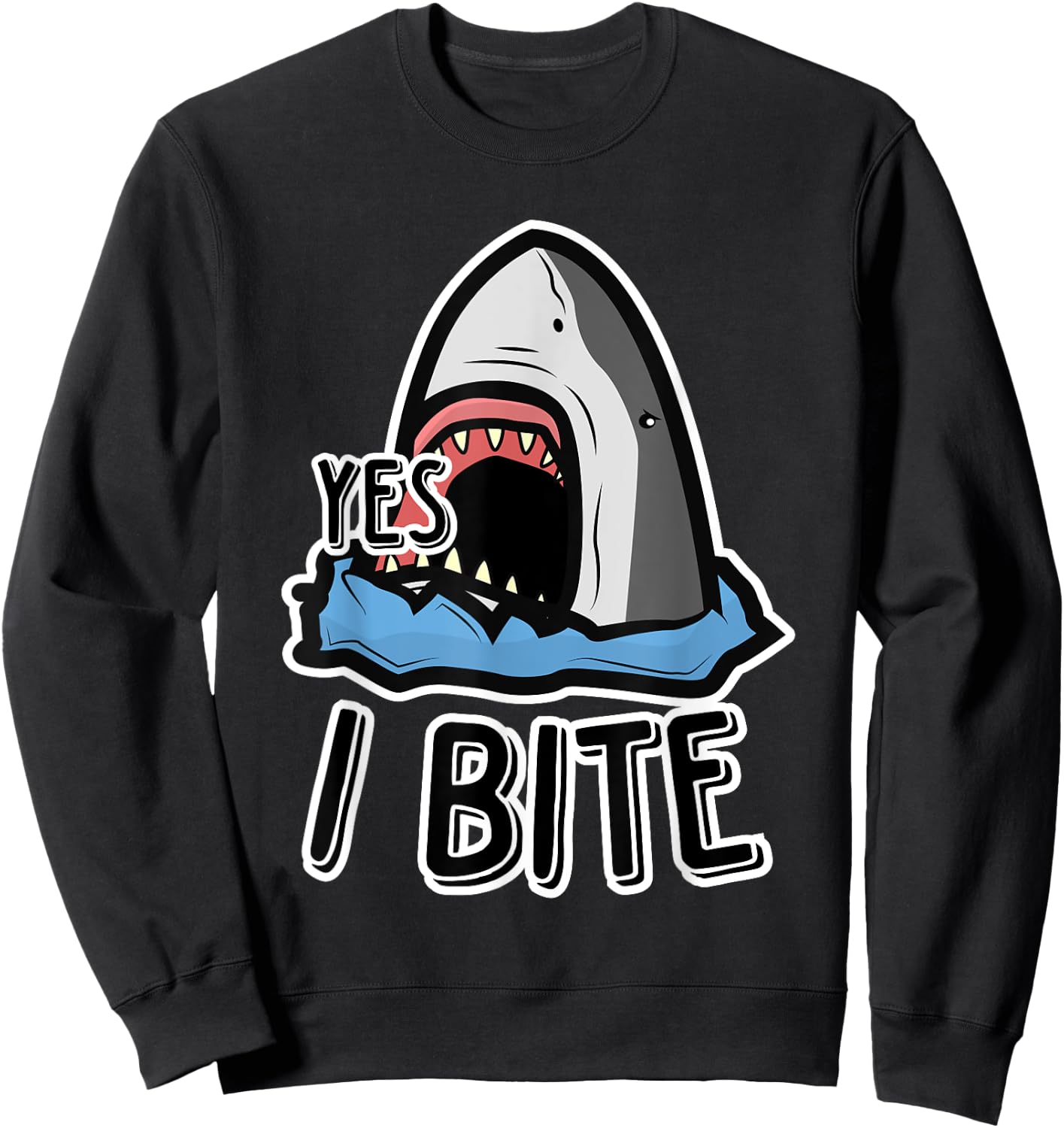 Kids Funny Week Of The Shark Yes, I Bite Shark Kids Sweatshirt - Sweatshirt | Black