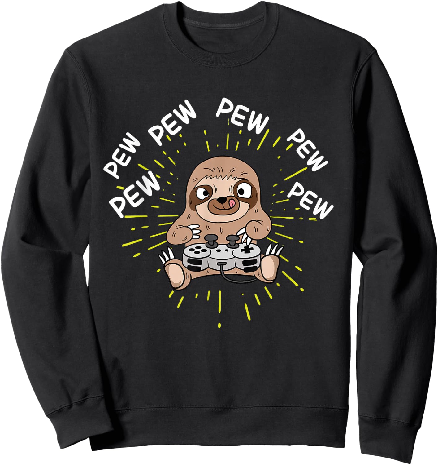 Pew Gamer Sloth Gaming Sweatshirt - Sweatshirt | Black