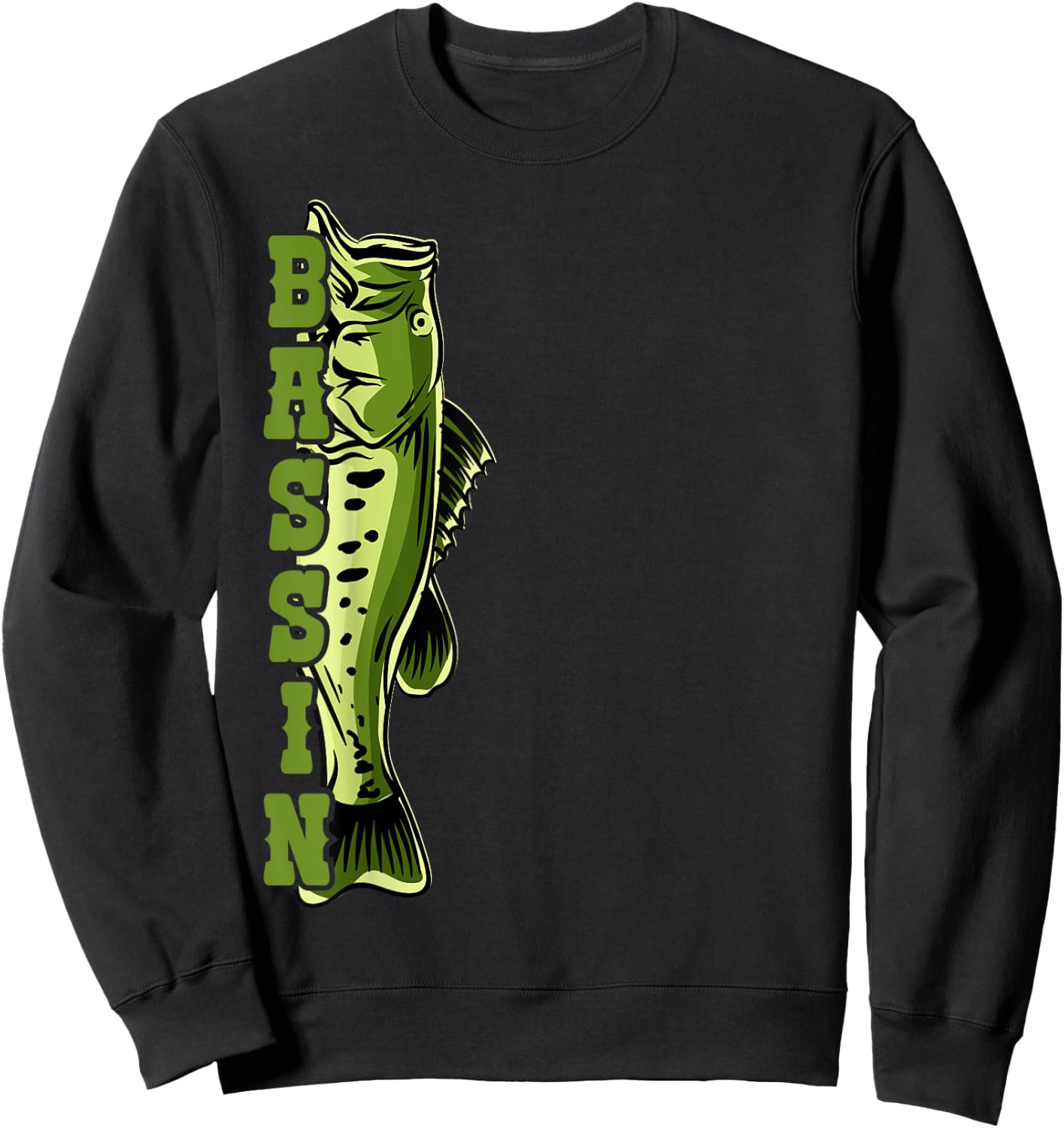 Largemouth Bass Bassin for Fishermen Sweatshirt - Sweatshirt | Black