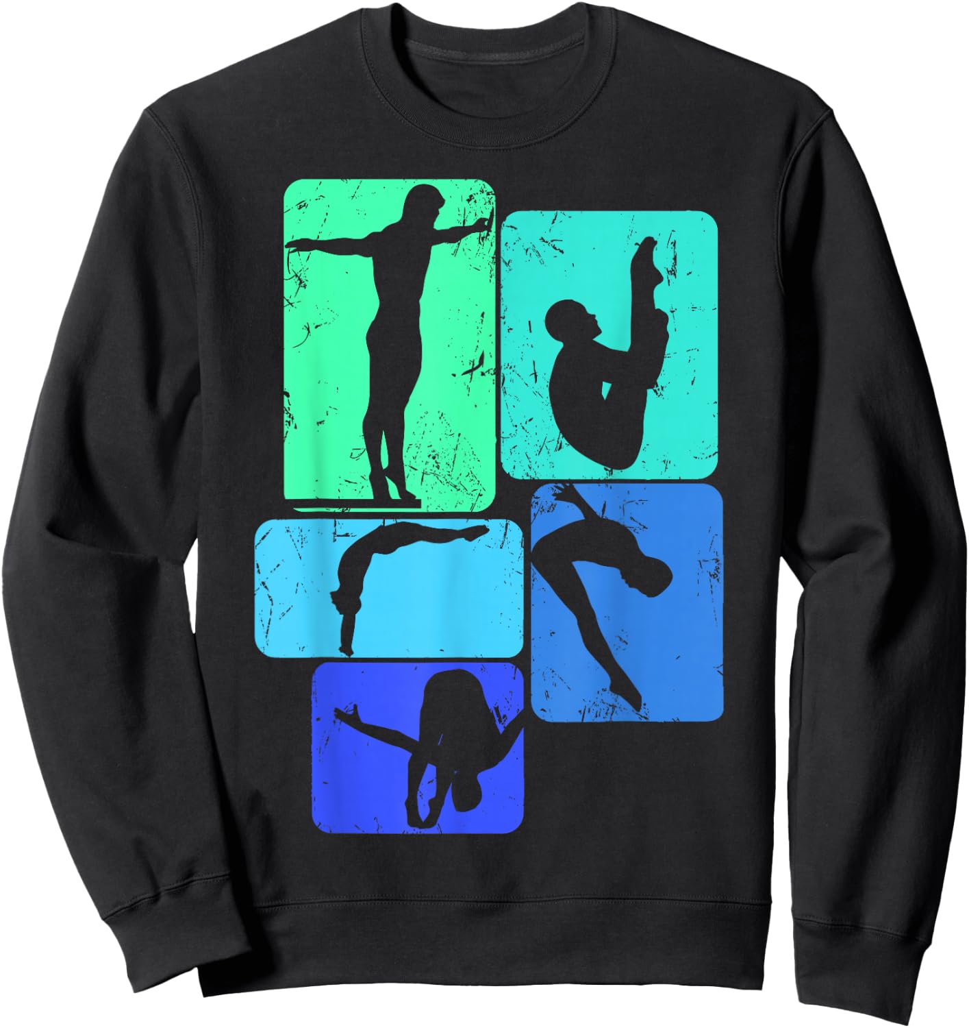 Cool Springboard Diving Gift Ideas -Adults, -Kids Black Short Sleeve Small Classic Fit Modern Platform Diving Sweatshirt - Sweatshirt | Black
