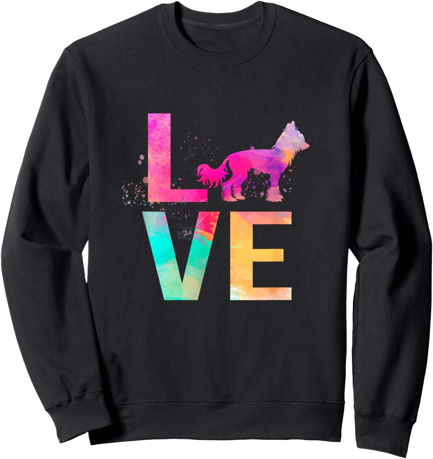 Colorful Chinese Crested Dog Mom Gifts Chinese Crested Sweatshirt - Sweatshirt | Black