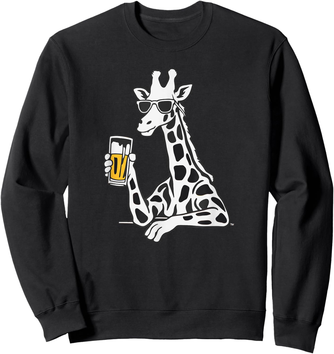 Cool Sunglasses Giraffe Drinking Beer Giraffes Sweatshirt - Sweatshirt | Black
