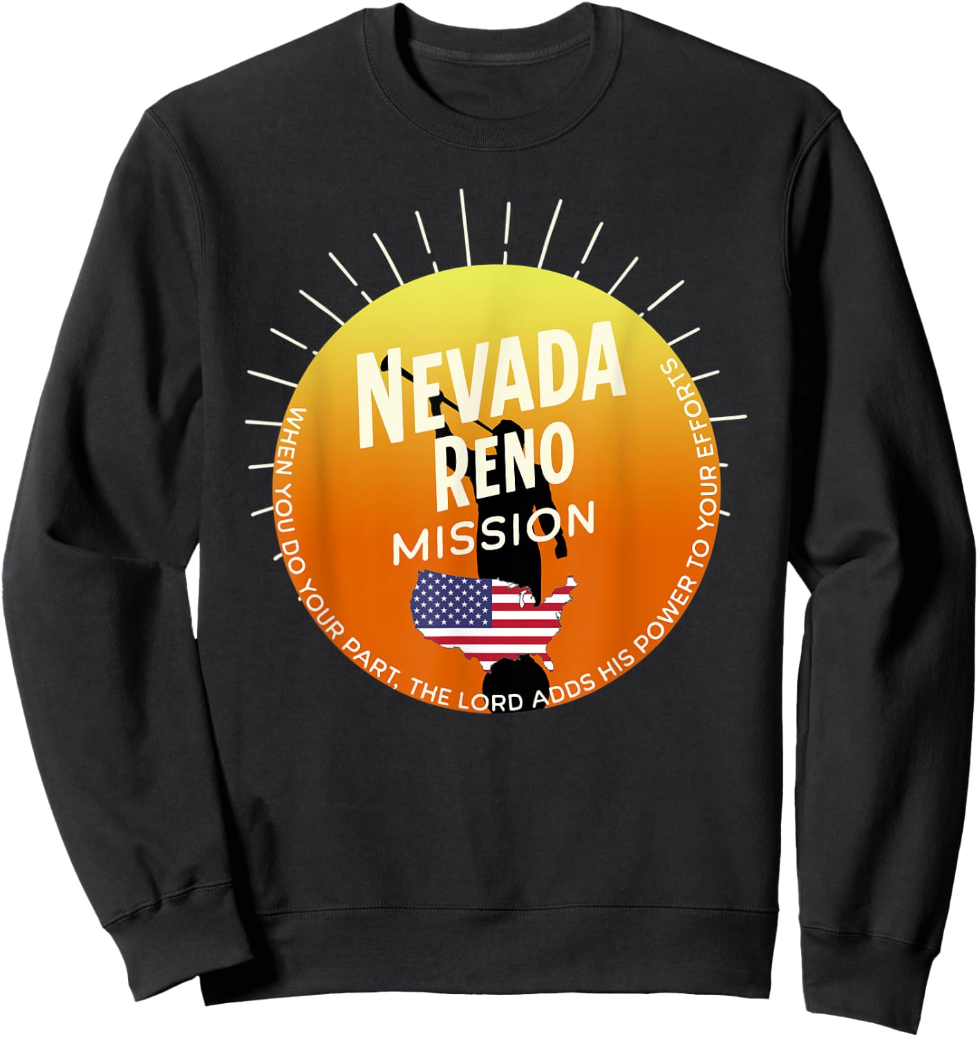 Nevada Reno Mormon LDS Mission Missionary Gift Sweatshirt - Sweatshirt | Black