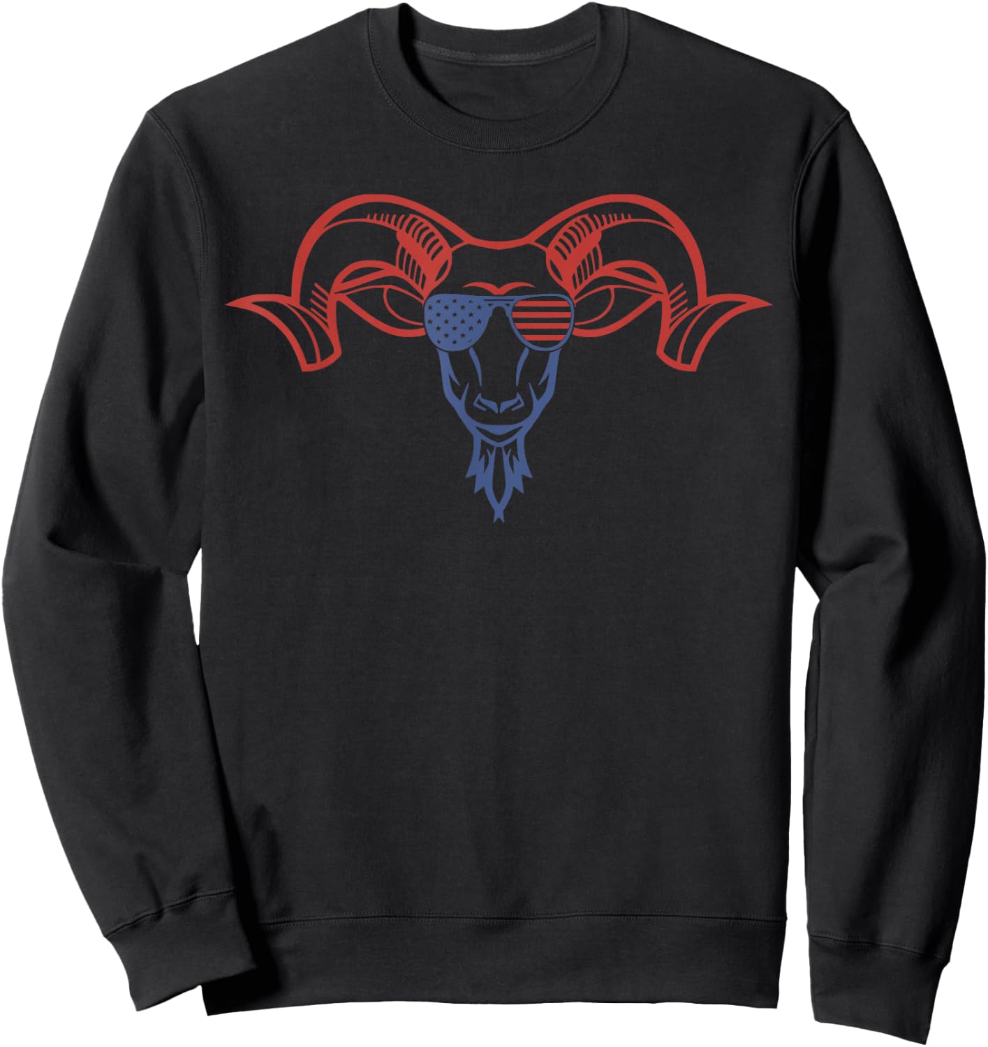 American Goat Patriotic American Flag Goat Kids Men Sweatshirt - Sweatshirt | Black