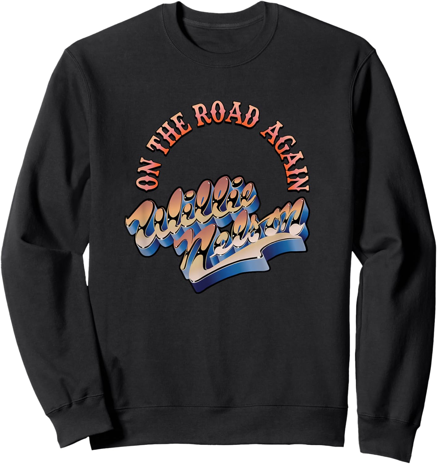 Official Willie Nelson On The Road Again Sweatshirt - Sweatshirt | Black