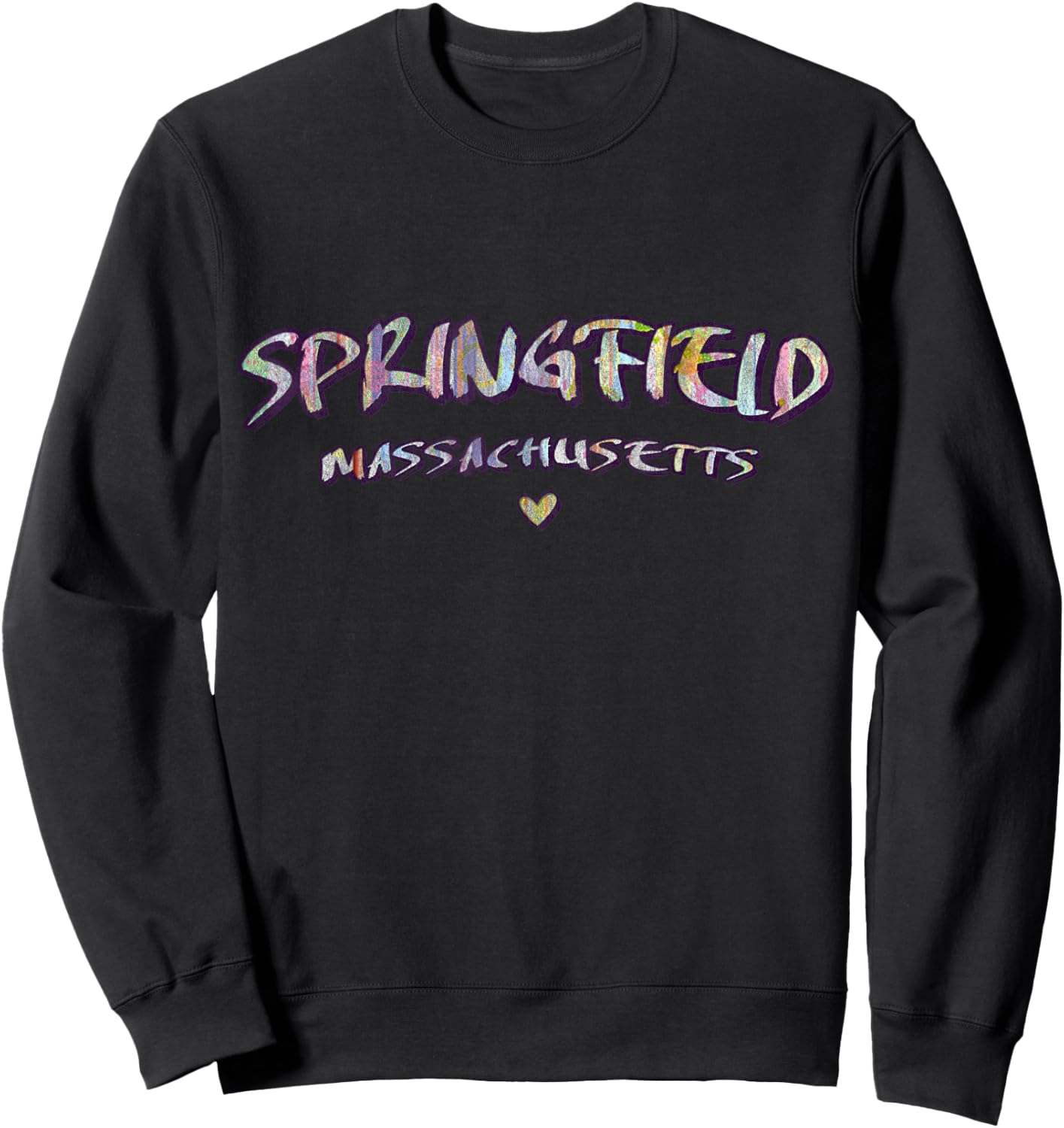 Springfield Massachusetts - Springfield MA Watercolor Logo Sweatshirt - Sweatshirt | Black