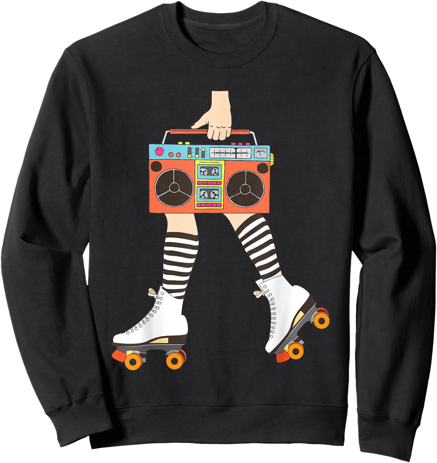 Roller Skating Retro Vintage Roller Derby Roller Skater Sweatshirt - Sweatshirt | Black