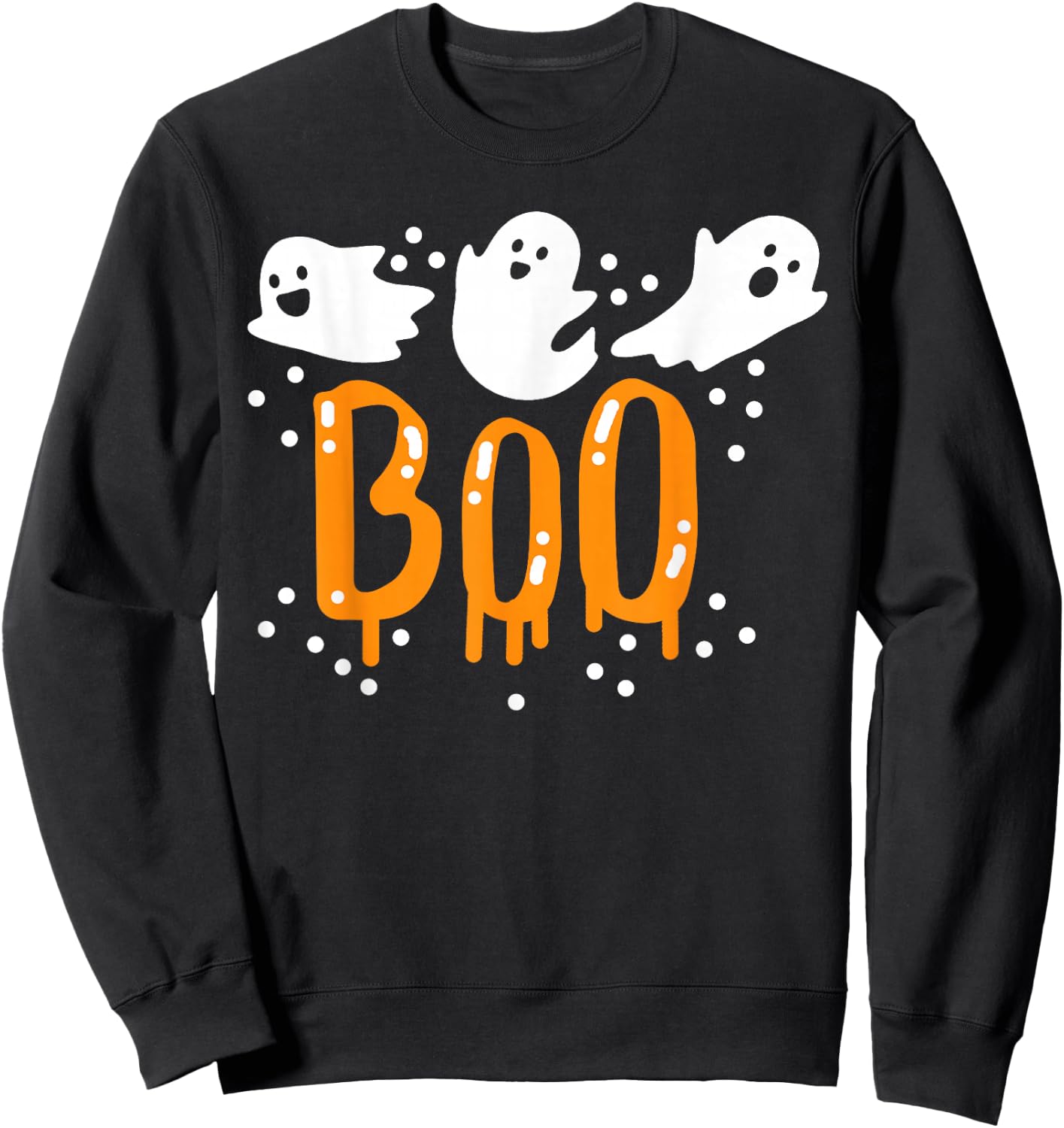 Halloween Ghost Boo Cute Sweatshirt - Sweatshirt | Black