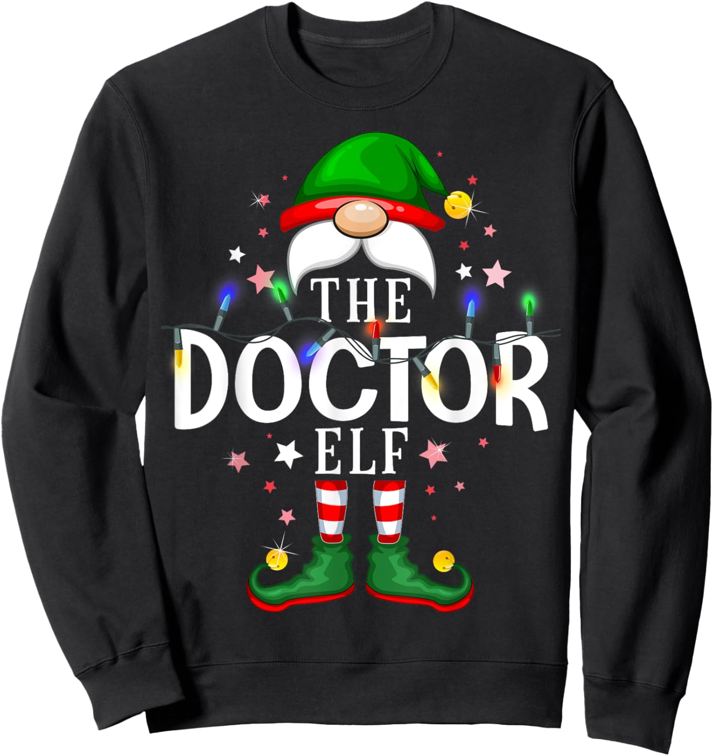 The Doctor Elf Christmas Family Pajama Party Sweatshirt - Sweatshirt | Black