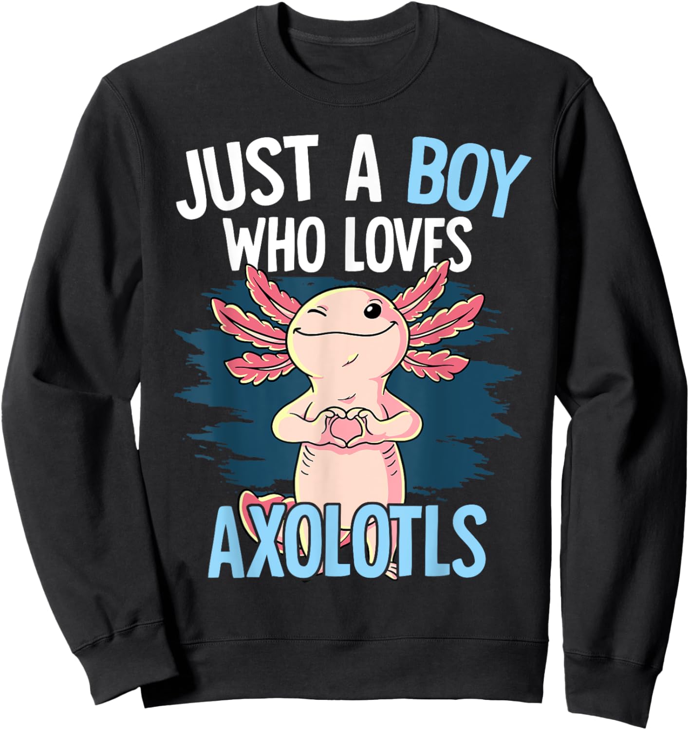 Just A Boy Who Loves Axolotls Axolotl Sweatshirt - Sweatshirt | Black