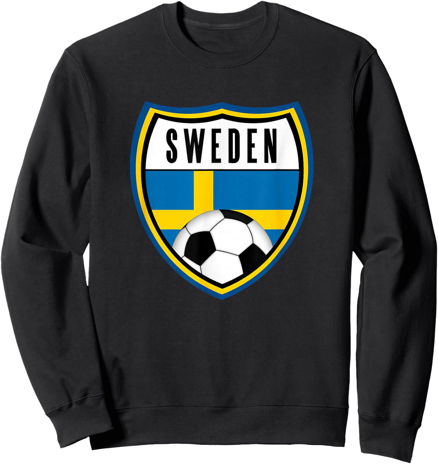 Sweden Soccer Jersey Swedish Flag Sweatshirt - Sweatshirt | Black