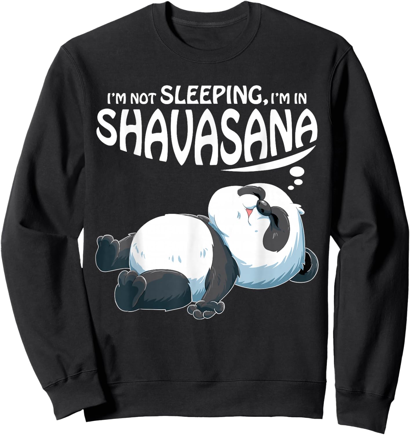 Yoga Panda Bear in Shavasana Sweatshirt - Sweatshirt | Black