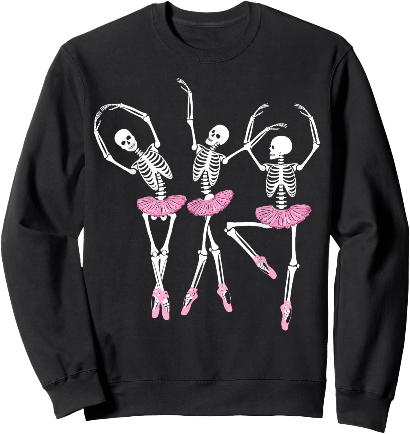 Ballerina Skeletons Dancing Halloween Ballerina Skeleton Sweatshirt - Sweatshirt | Black