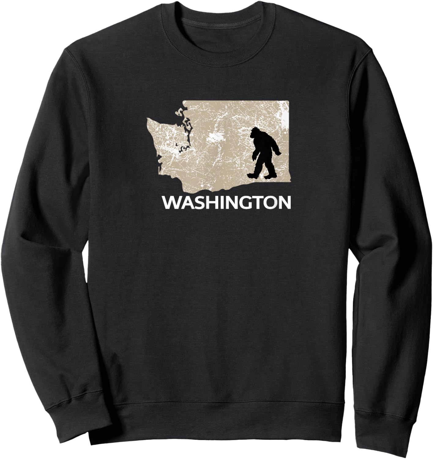 Funny Bigfoot I Believe Loves Washington WA Sasquatch Sweatshirt - Sweatshirt | Black