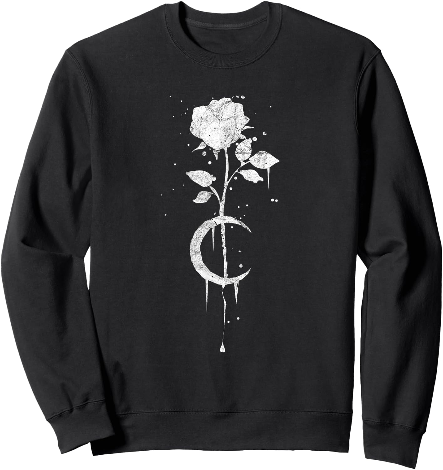 Occult Moon Rose Witchcraft - The Witch Vintage Gothic Short Sleeve Sweatshirt - Sweatshirt | Black