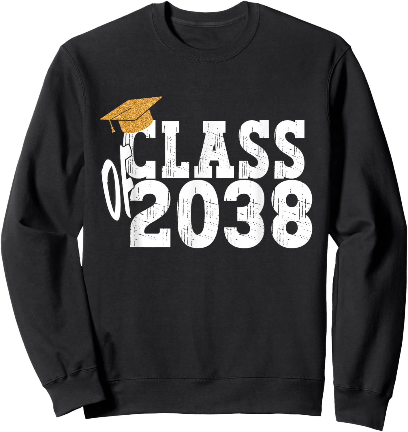 Class of 2038 Grow With Me Boy Girl First Day of Graduation Sweatshirt - Sweatshirt | Black
