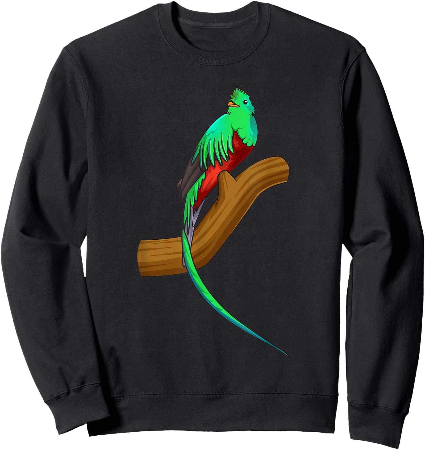 Resplendent Quetzal sitting on a Tree Branch Cute Beautiful Sweatshirt - Sweatshirt | Black