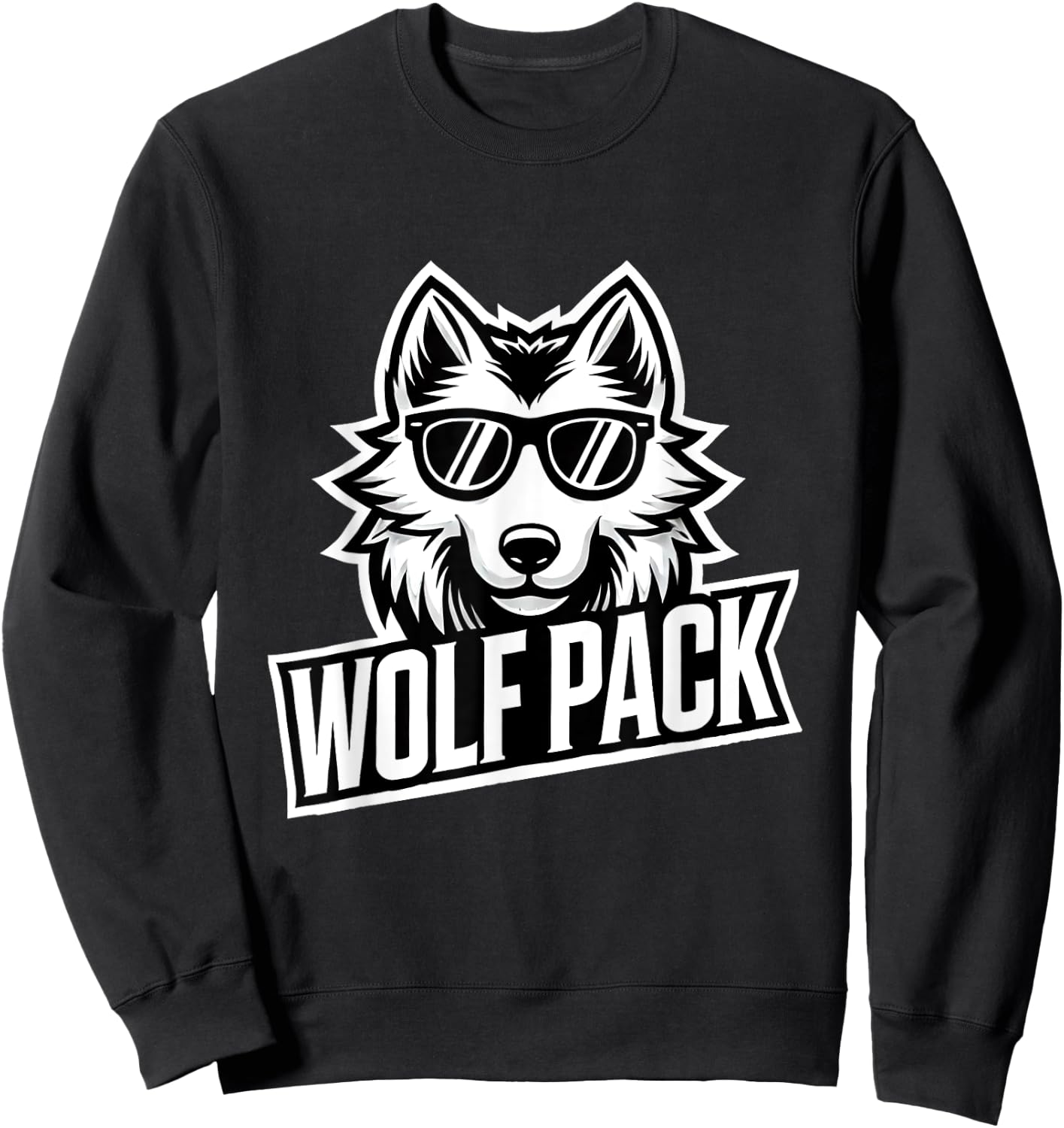 Wolf Pack - Cool Sunglasses Wolf Design for Team Spirit Sweatshirt - Sweatshirt | Black