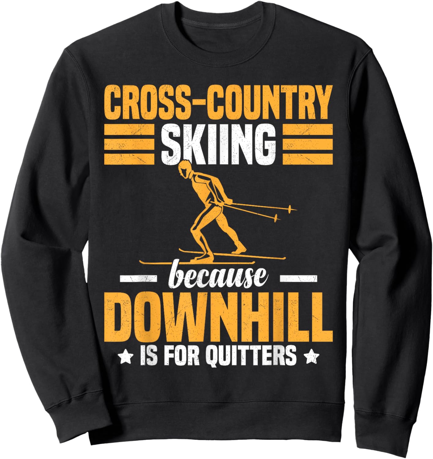 Funny Winter Sport Snow Cross-Country Skiing appearel Sweatshirt - Sweatshirt | Black
