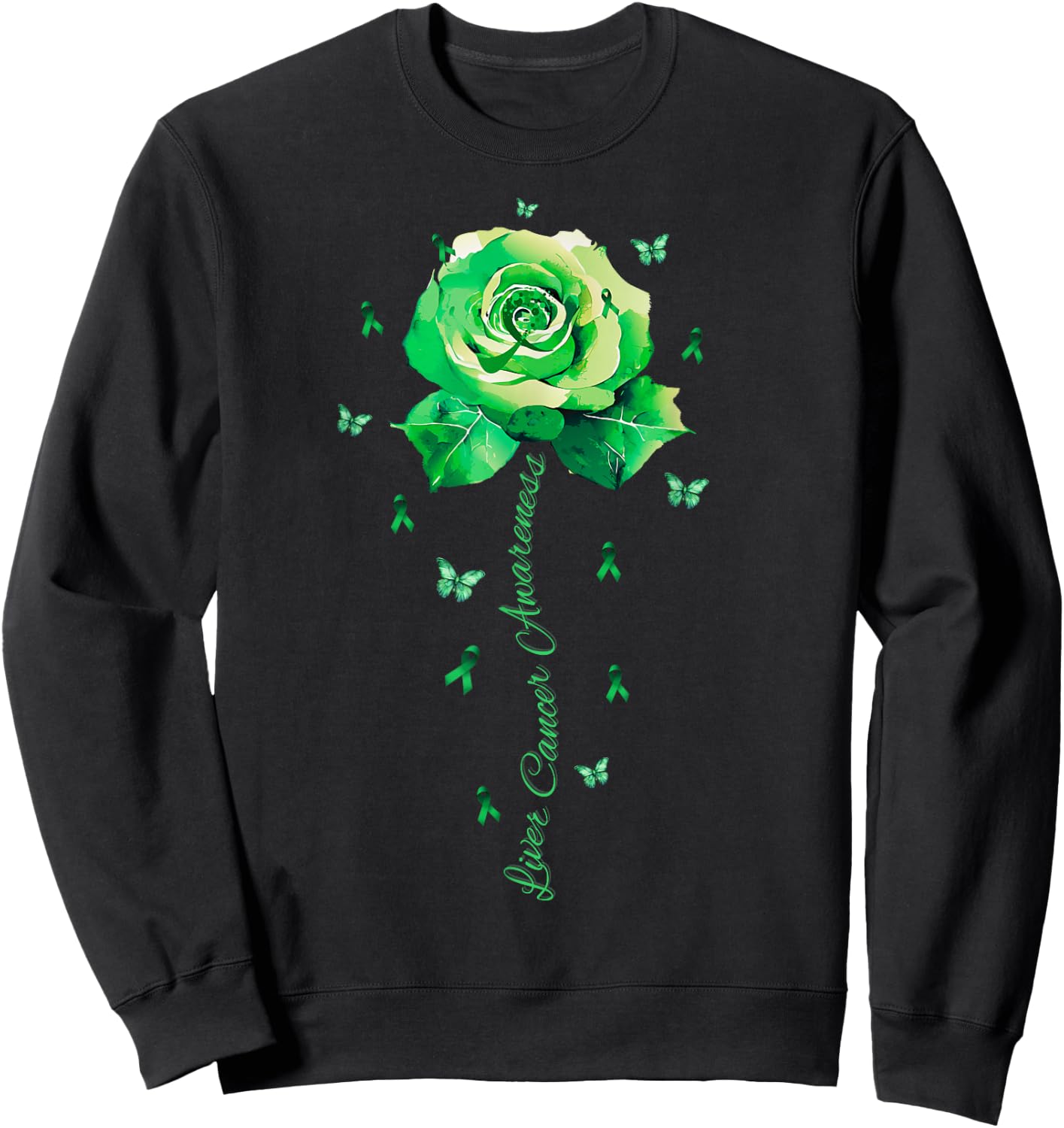 Flower Liver Cancer Awareness Shirt Sweatshirt - Sweatshirt | Black