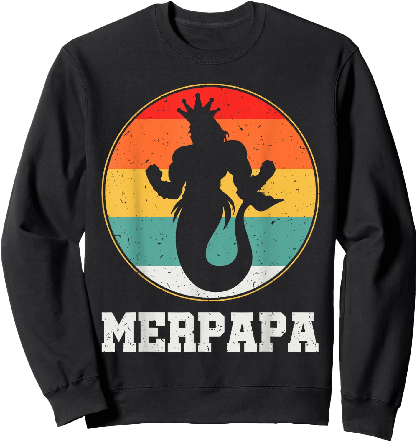 Merdpapa Security Merman Mermaid Daddy Fish Father's Day Sweatshirt - Sweatshirt | Black