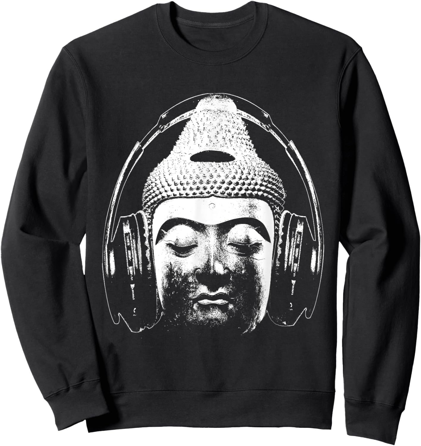 Buddha Wear Headphones funny DJ Music Headphones Sweatshirt - Sweatshirt | Black