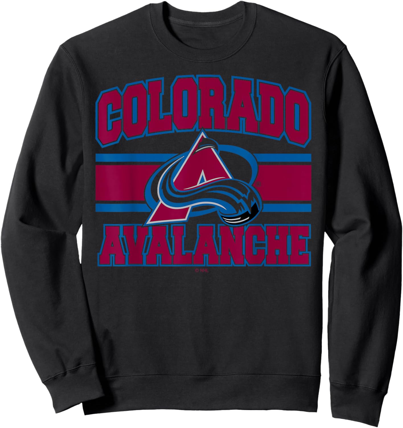 Colorado Avalanche Stripe White Officially Licensed Sweatshirt - Sweatshirt | Black