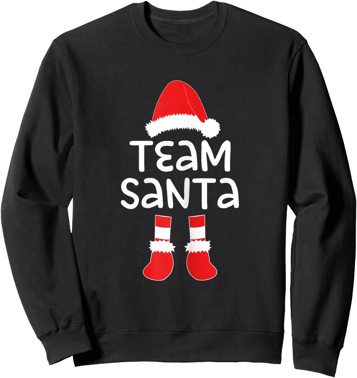 Team Santa Shirt Women Girl Santa Squad Christmas Sweatshirt - Sweatshirt | Black