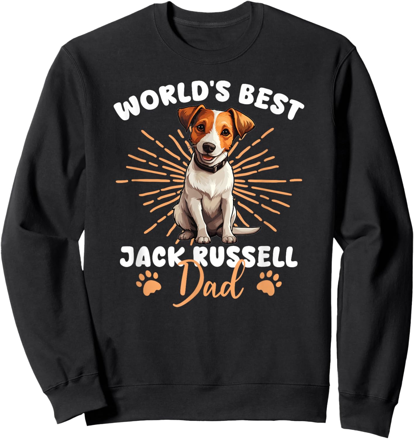 Jack Russell Terrier Groovy World's Best Jack Russell Dad Sweatshirt - Sweatshirt | Black