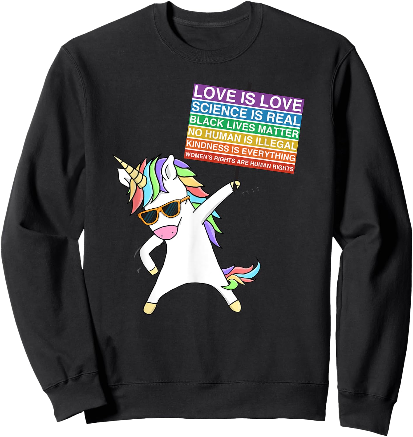 Social Justice Unicorn Protest Equality Egalitarian Sweatshirt - Sweatshirt | Black