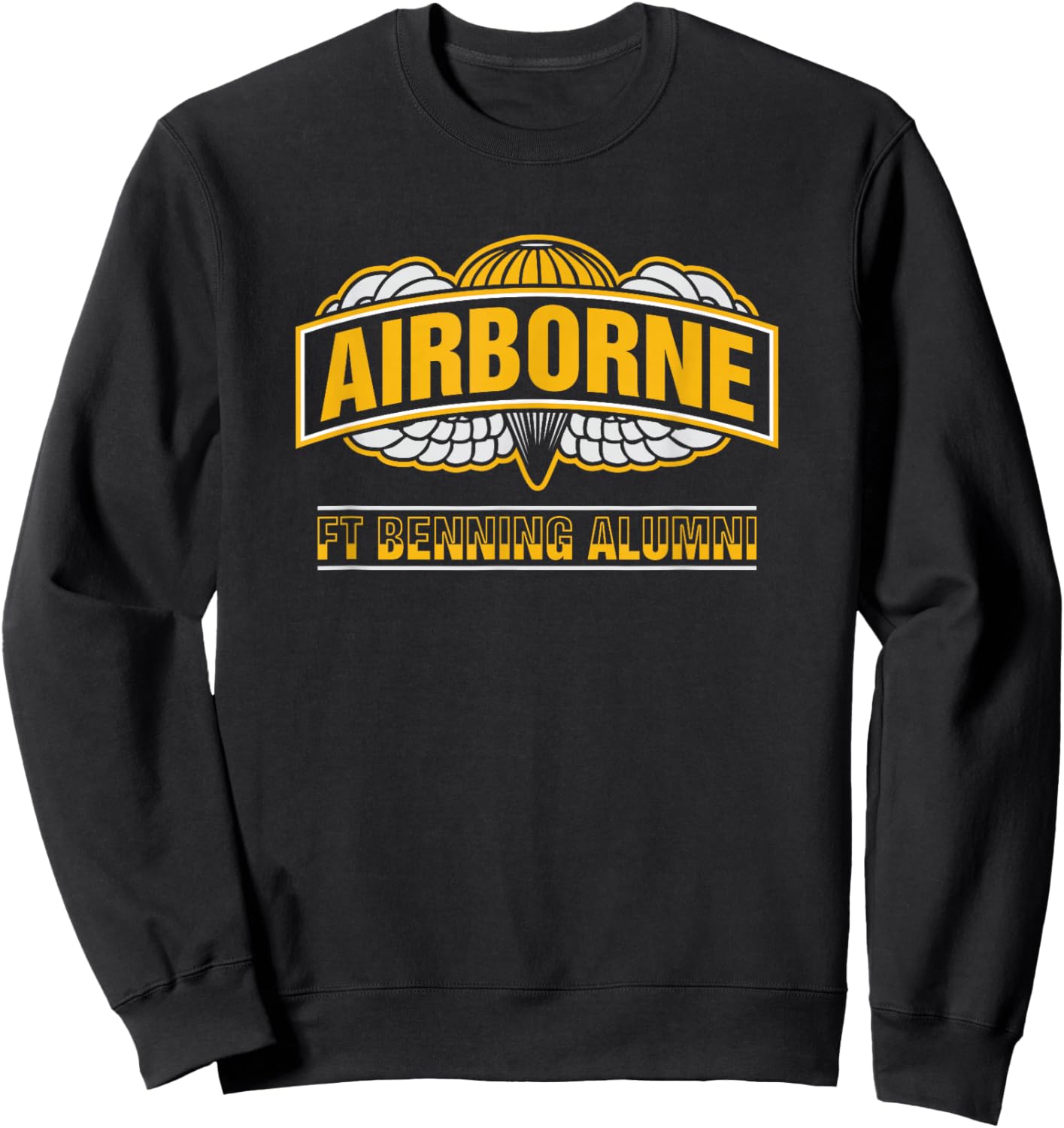 Ft Benning Alumni Airborne Division Paratrooper Sweatshirt - Sweatshirt | Black