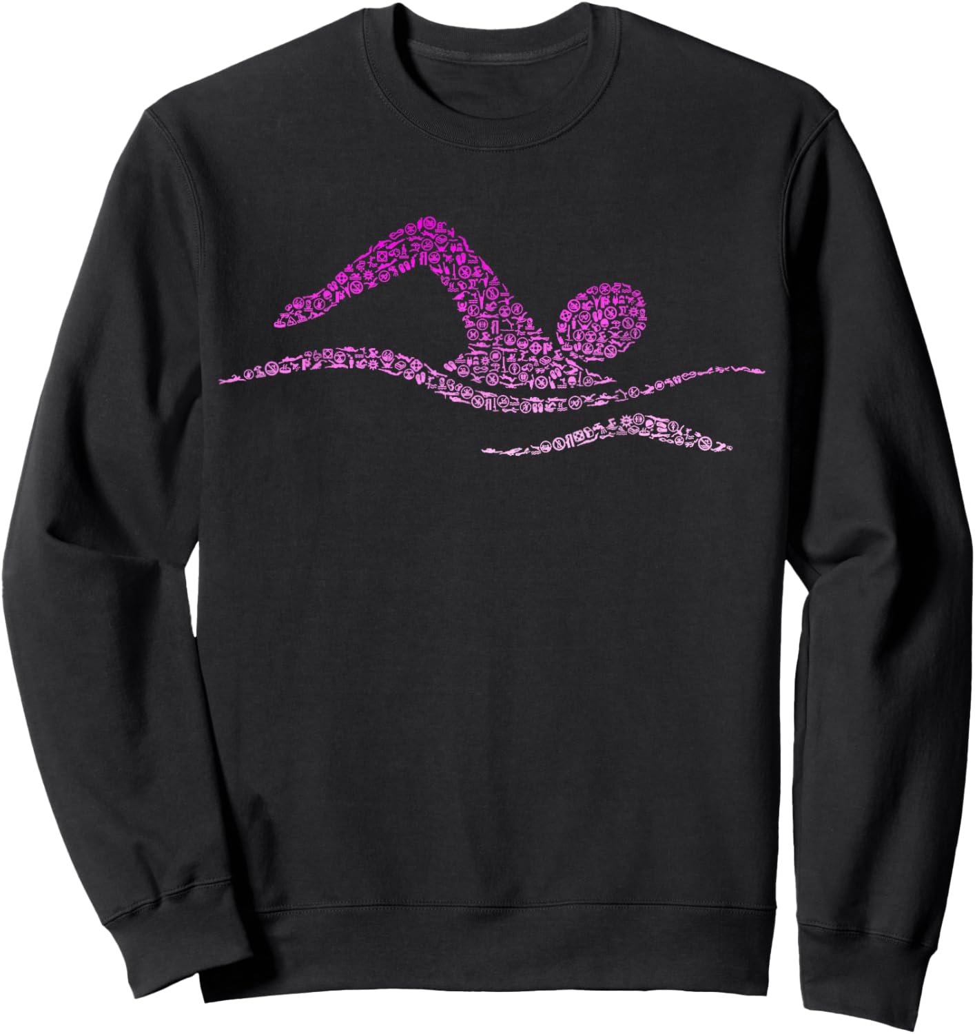 Silhouette Icon Swimmer Shirt | Girls Swimming Sweatshirt - Sweatshirt | Black